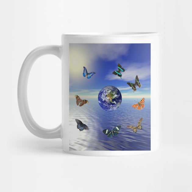 Blue Earth Butterflies by icarusismartdesigns